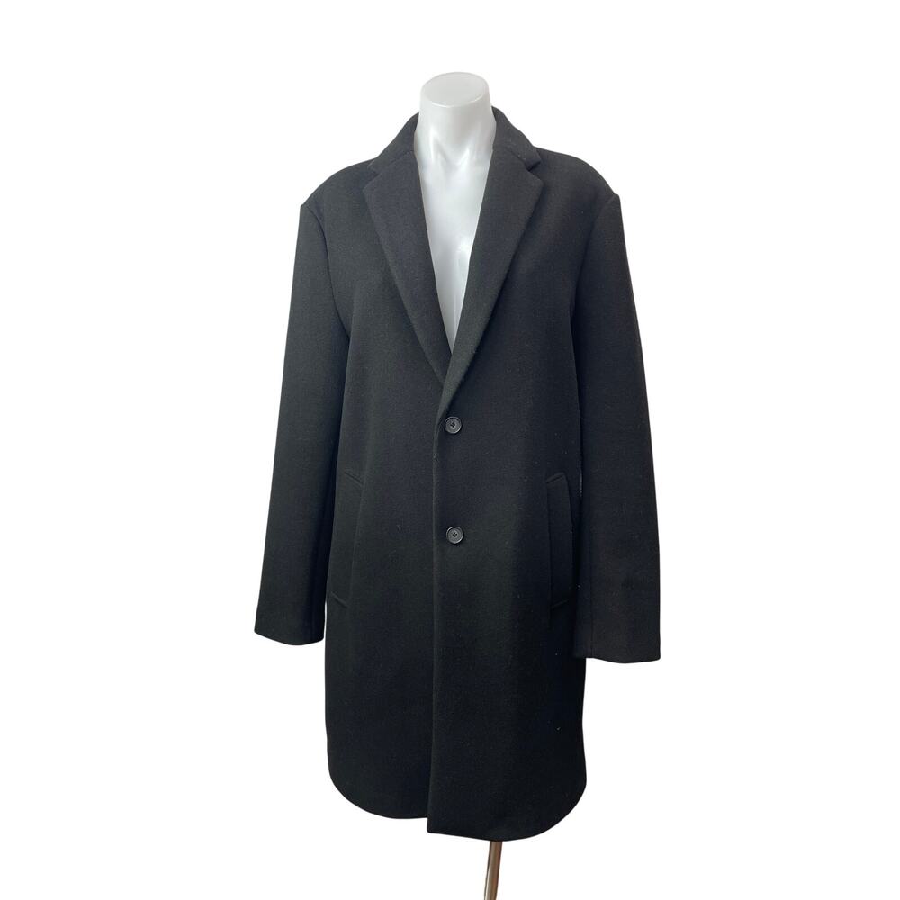 Zara Women's Black Long Sleeve Collared Longline 4 Way Trench Coat Jacket Size M